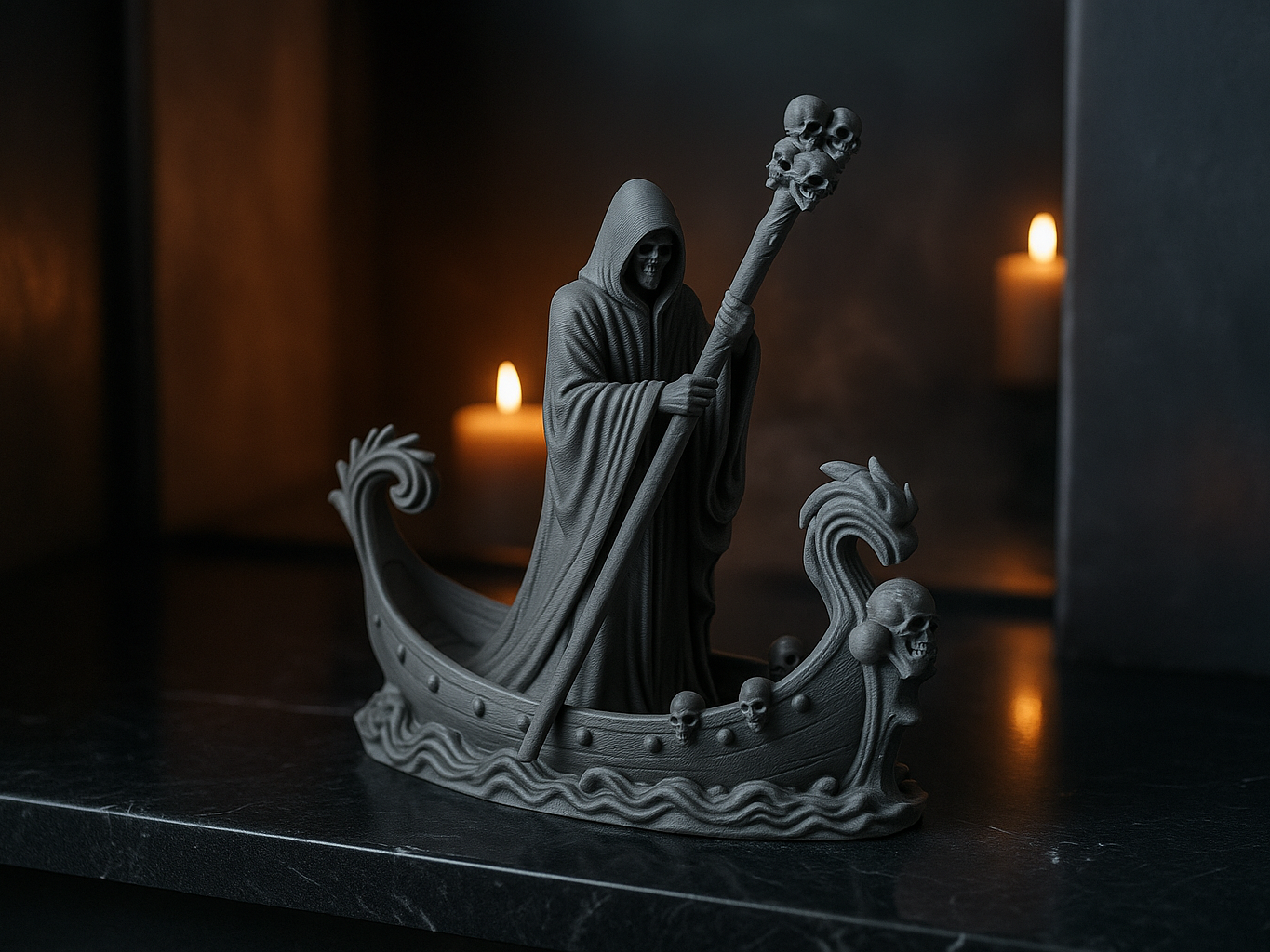 Der Fährmann der Verdammnis – 3D-gedruckte Dark-Fantasy Figur