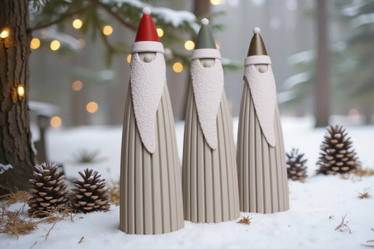 Minimalistische Weihnachtsdeko | 3D-gedruckte Santa Figuren | Skandinavische Winterdeko | Moderner Nikolaus