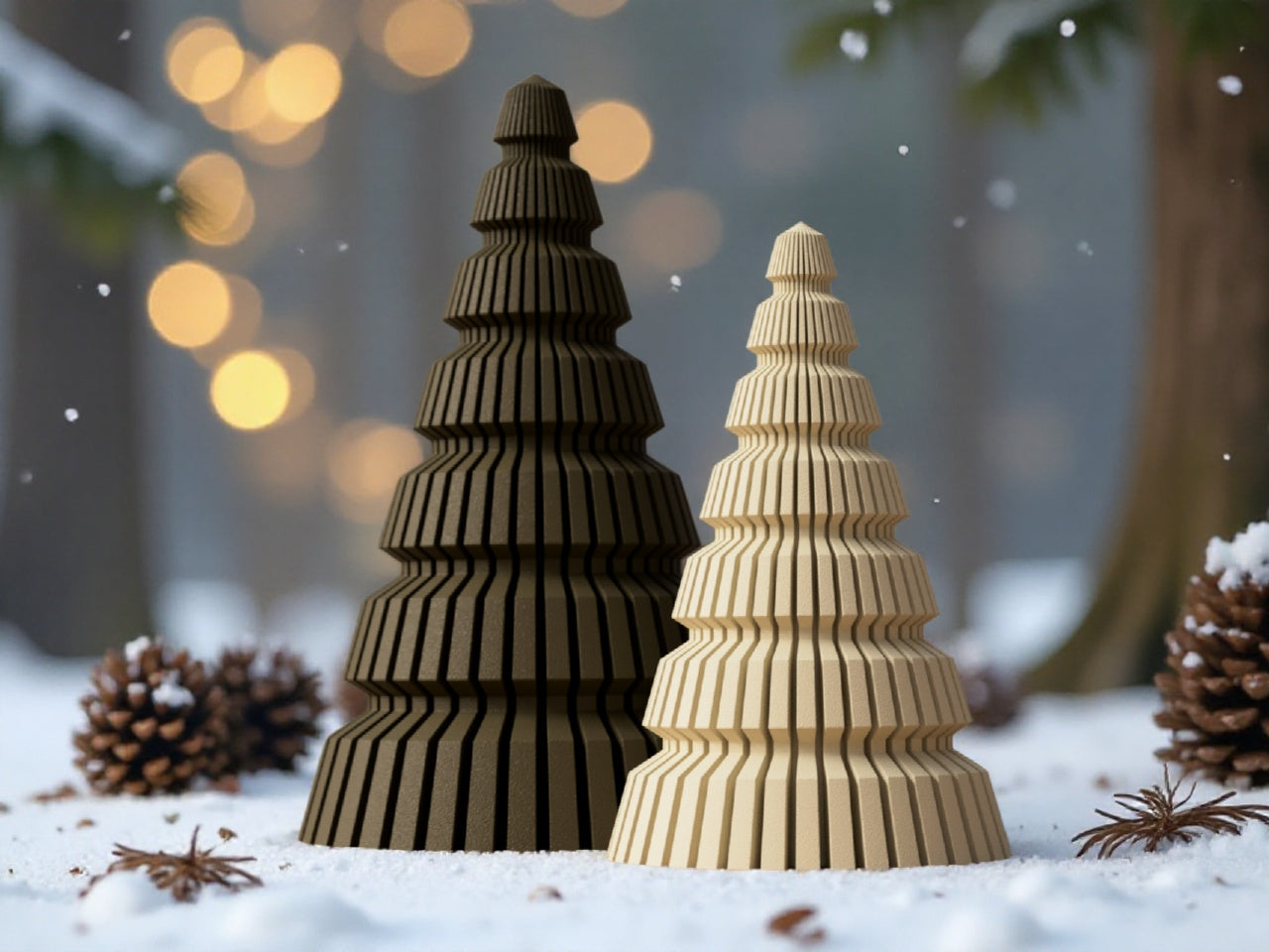 Minimalistischer Japandi Weihnachtsbaum | 3D Gedruckter Deko Baum | Nachhaltige Skandi Weihnachtsdeko | Moderne Winterdeko