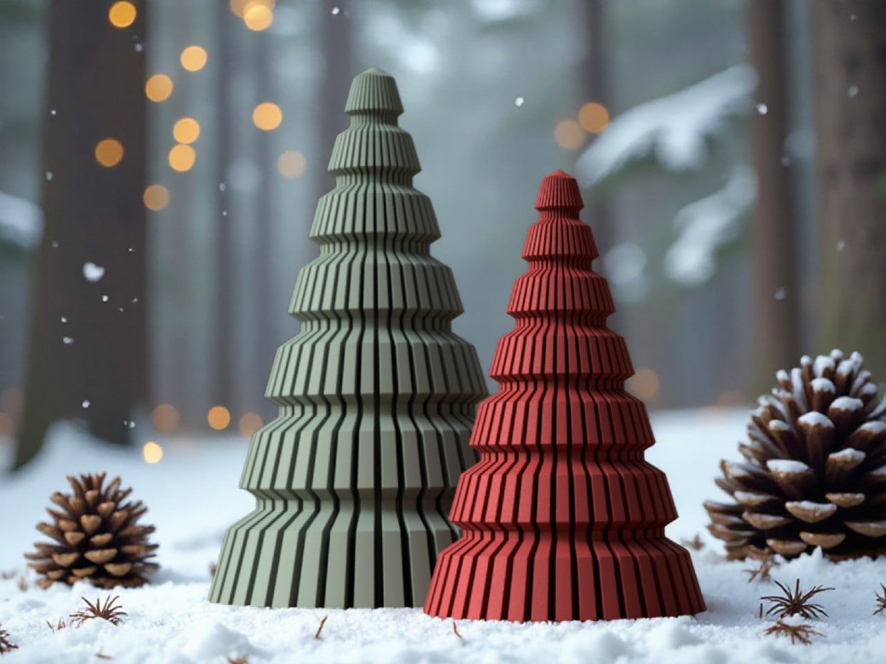 Minimalistischer Japandi Weihnachtsbaum | 3D Gedruckter Deko Baum | Nachhaltige Skandi Weihnachtsdeko | Moderne Winterdeko