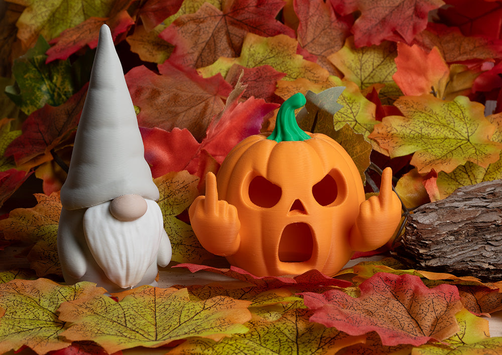Frecher Halloween Kürbis – Lustige Deko mit Mittelfinger | 3D-Druck Kürbis Figur | Herbst & Halloween Tischdeko
