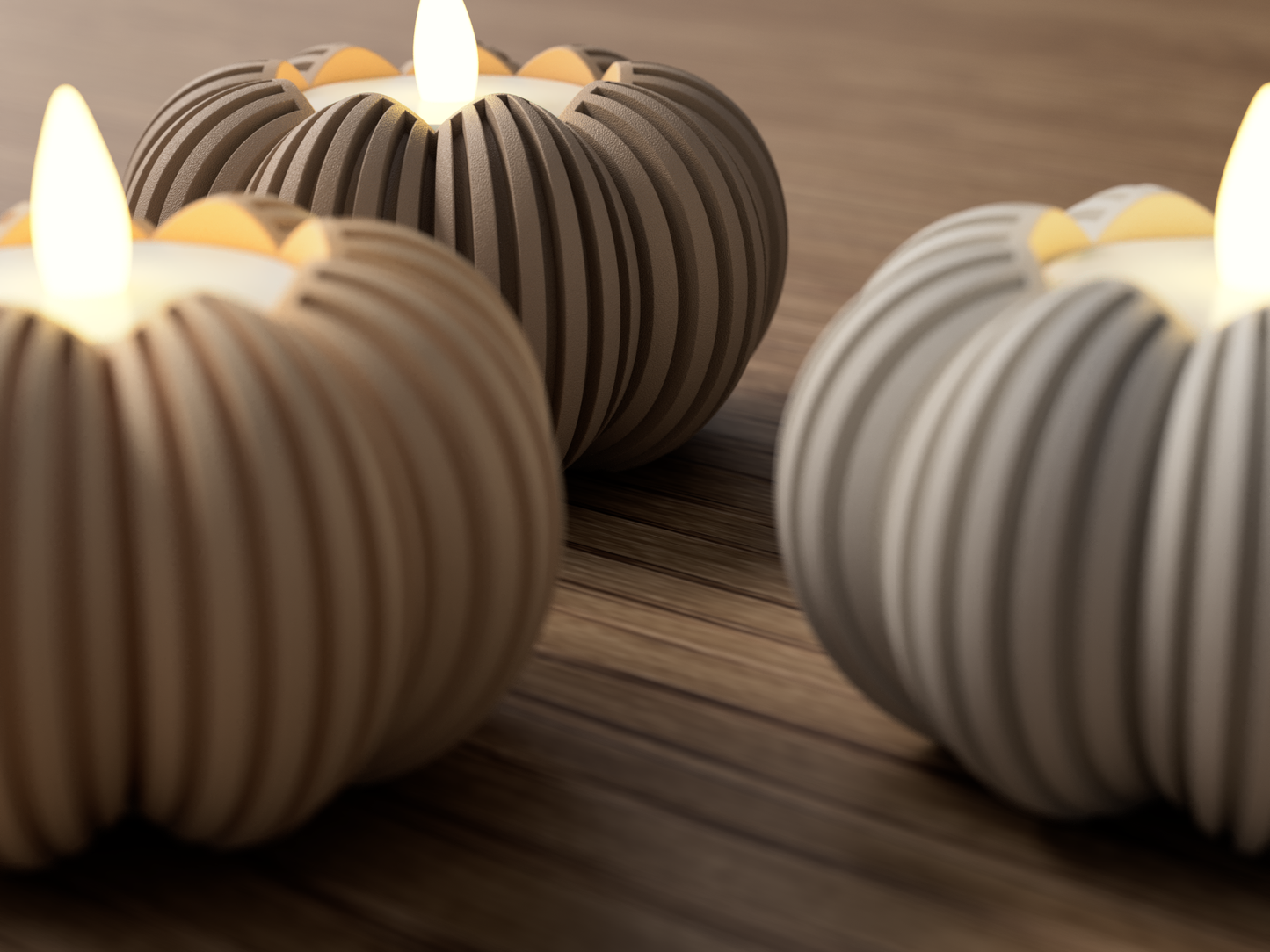 Kürbis LED-Teelichthalter aus PLA | Herbstliche Deko | Hygge Wohnaccessoire | Perfektes Geschenk für Herbst & Halloween