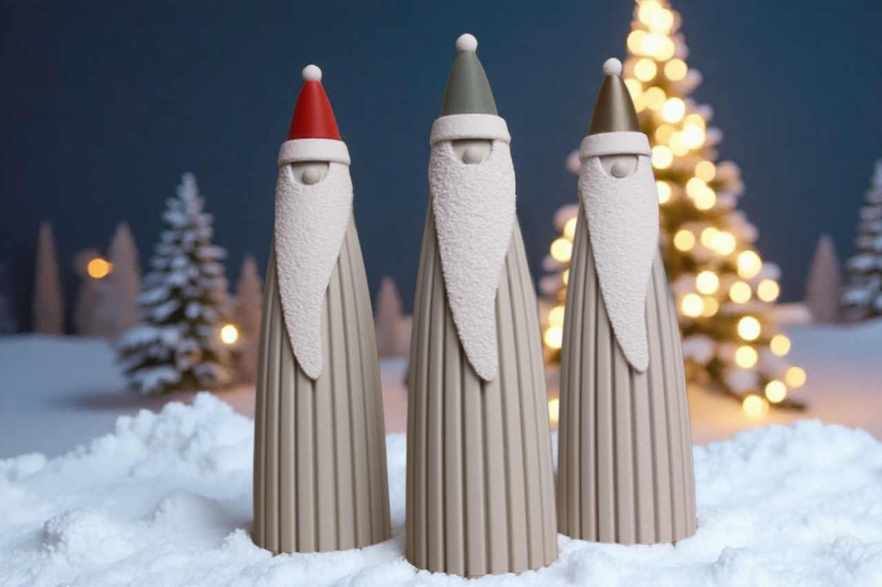 Minimalistische Weihnachtsdeko | 3D-gedruckte Santa Figuren | Skandinavische Winterdeko | Moderner Nikolaus