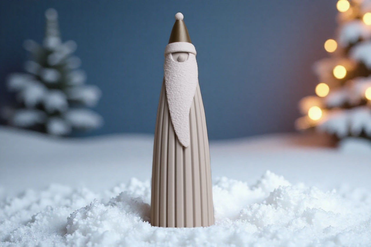 Minimalistische Weihnachtsdeko | 3D-gedruckte Santa Figuren | Skandinavische Winterdeko | Moderner Nikolaus
