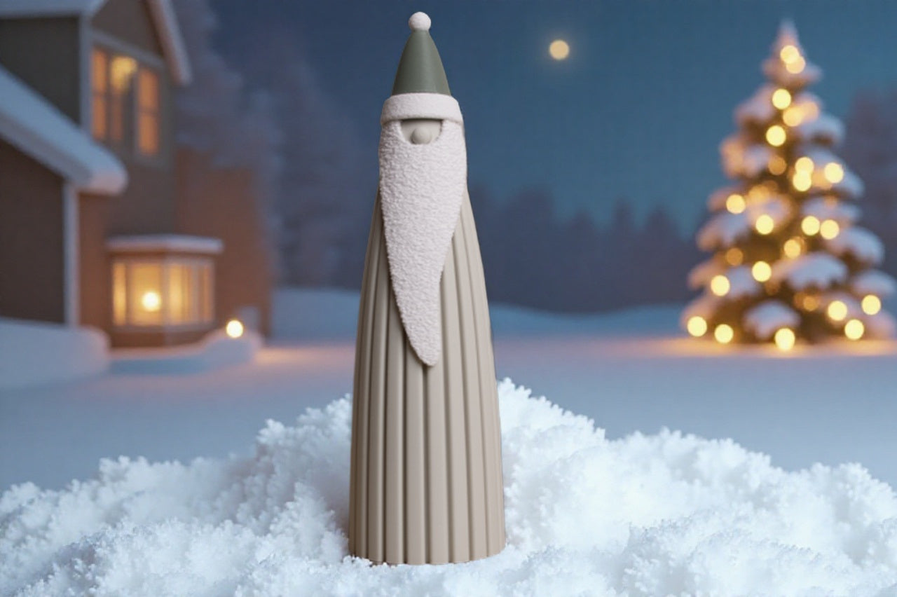 Minimalistische Weihnachtsdeko | 3D-gedruckte Santa Figuren | Skandinavische Winterdeko | Moderner Nikolaus