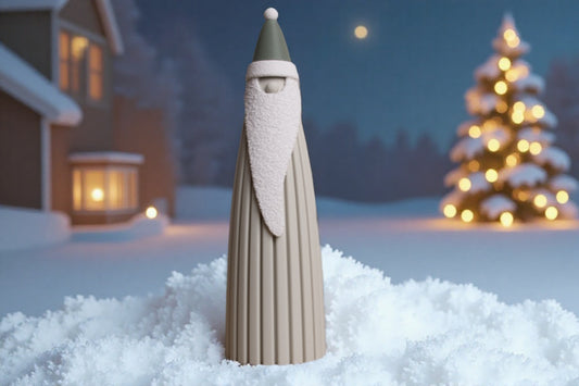 Minimalistische Weihnachtsdeko | 3D-gedruckte Santa Figuren | Skandinavische Winterdeko | Moderner Nikolaus