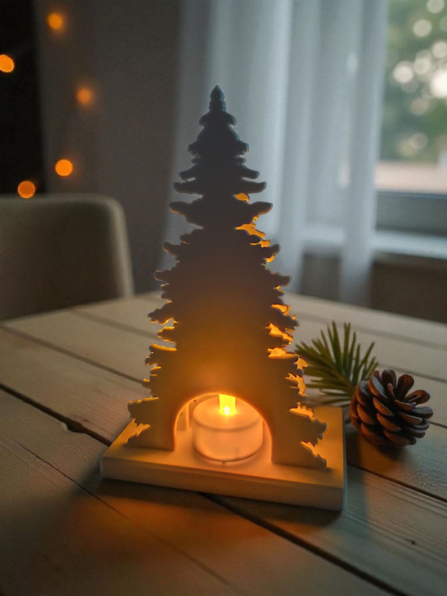 Minimalistische Weihnachtsdeko | Winter Dekoration | 3D gedruckter Hirsch od. Santa mit Tannenbaum |Skandinavischer Stil | Geschenkidee zu Weihnachten