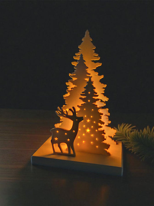 Minimalistische Weihnachtsdeko | Winter Dekoration | 3D gedruckter Hirsch od. Santa mit Tannenbaum |Skandinavischer Stil | Geschenkidee zu Weihnachten