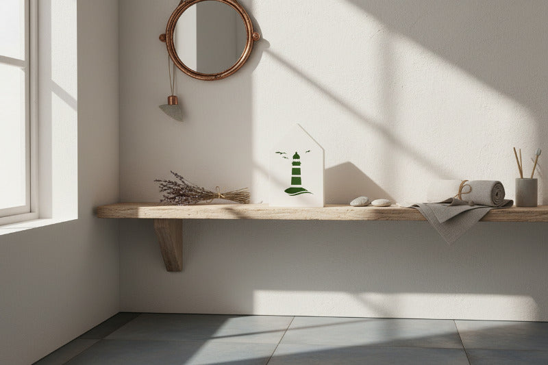 Maritime Teelichthalter im Haus-Design – 3D-gedruckte Küstendeko mit Anker, Segelboot & Leuchtturm