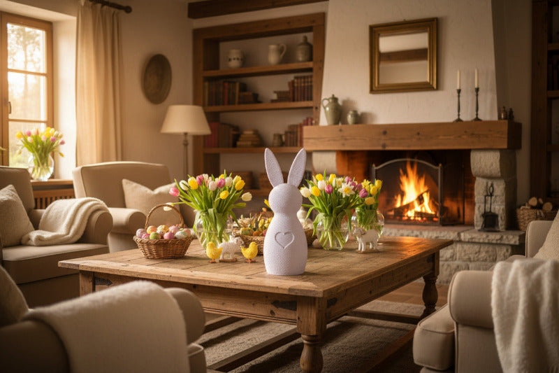 Hase mit Herz in Lavendel