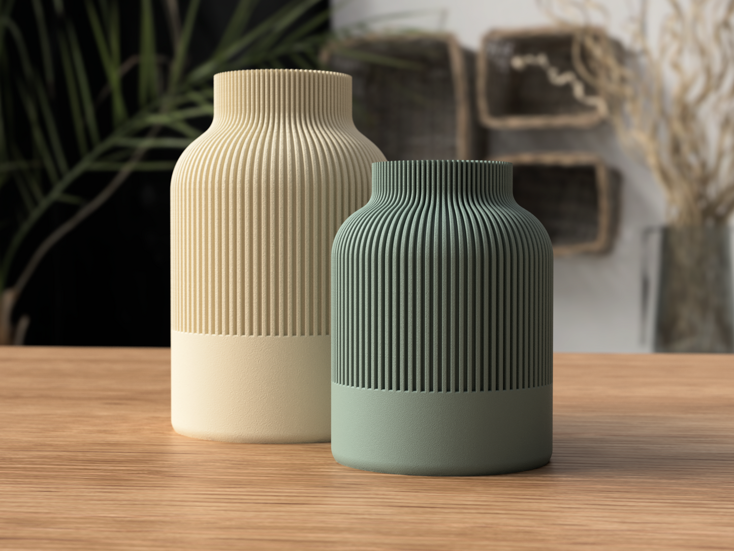 Minimalistische Japandi Vase | Skandinavische & Japanische Fusion | 3D gedrucktes Dekor | Moderne Wohnakzente