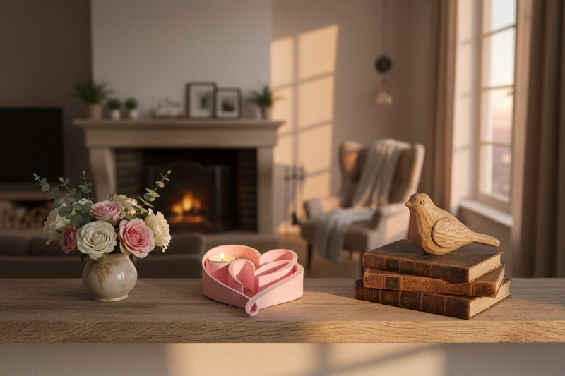 Herzförmiger 3D-Teelichthalter – moderne romantische Wohn-Deko