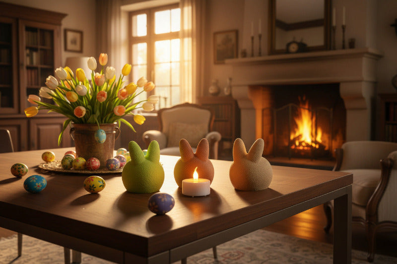 LED Hasenteelichthalter Set mit LED-Teelicht