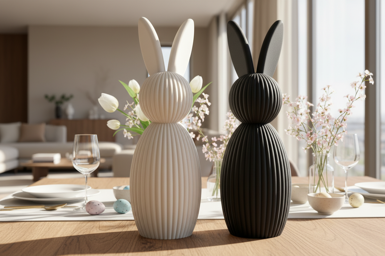 Minimalistischer Osterhase – 3D Druck – Moderne Osterdekoration