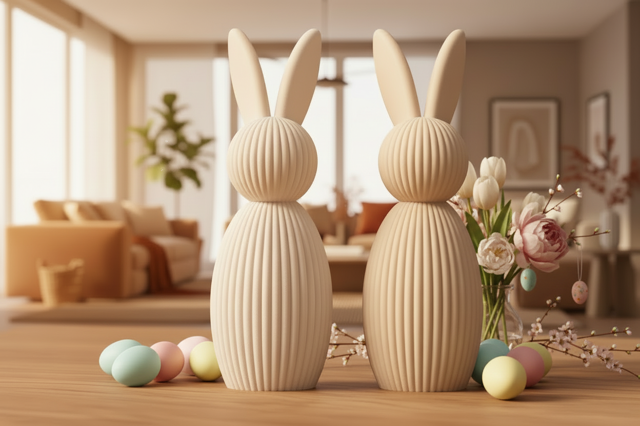 Minimalistischer Osterhase – 3D Druck – Moderne Osterdekoration