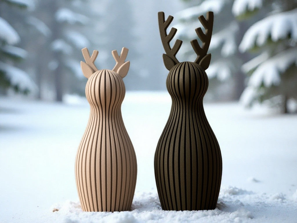 Deko-Rentiere – Minimalistische Weihnachtsdeko aus PLA | Skandinavische Winterdekoration | Modernes Geschenk | Handmade