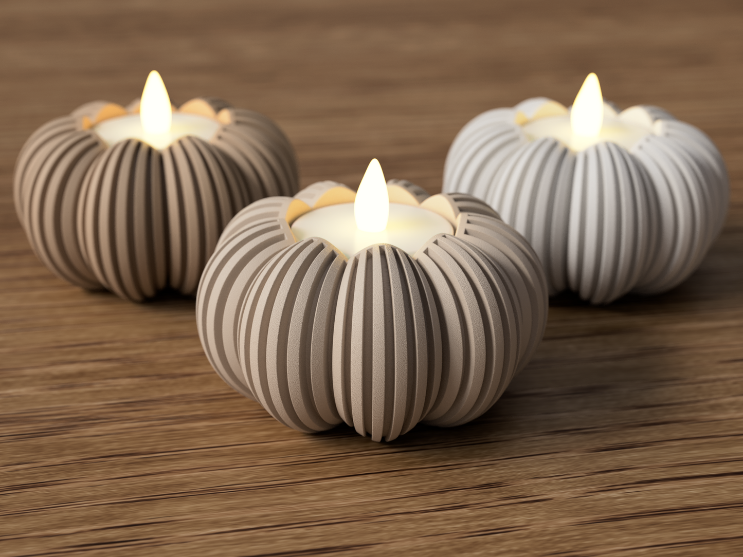 Kürbis LED-Teelichthalter aus PLA | Herbstliche Deko | Hygge Wohnaccessoire | Perfektes Geschenk für Herbst & Halloween