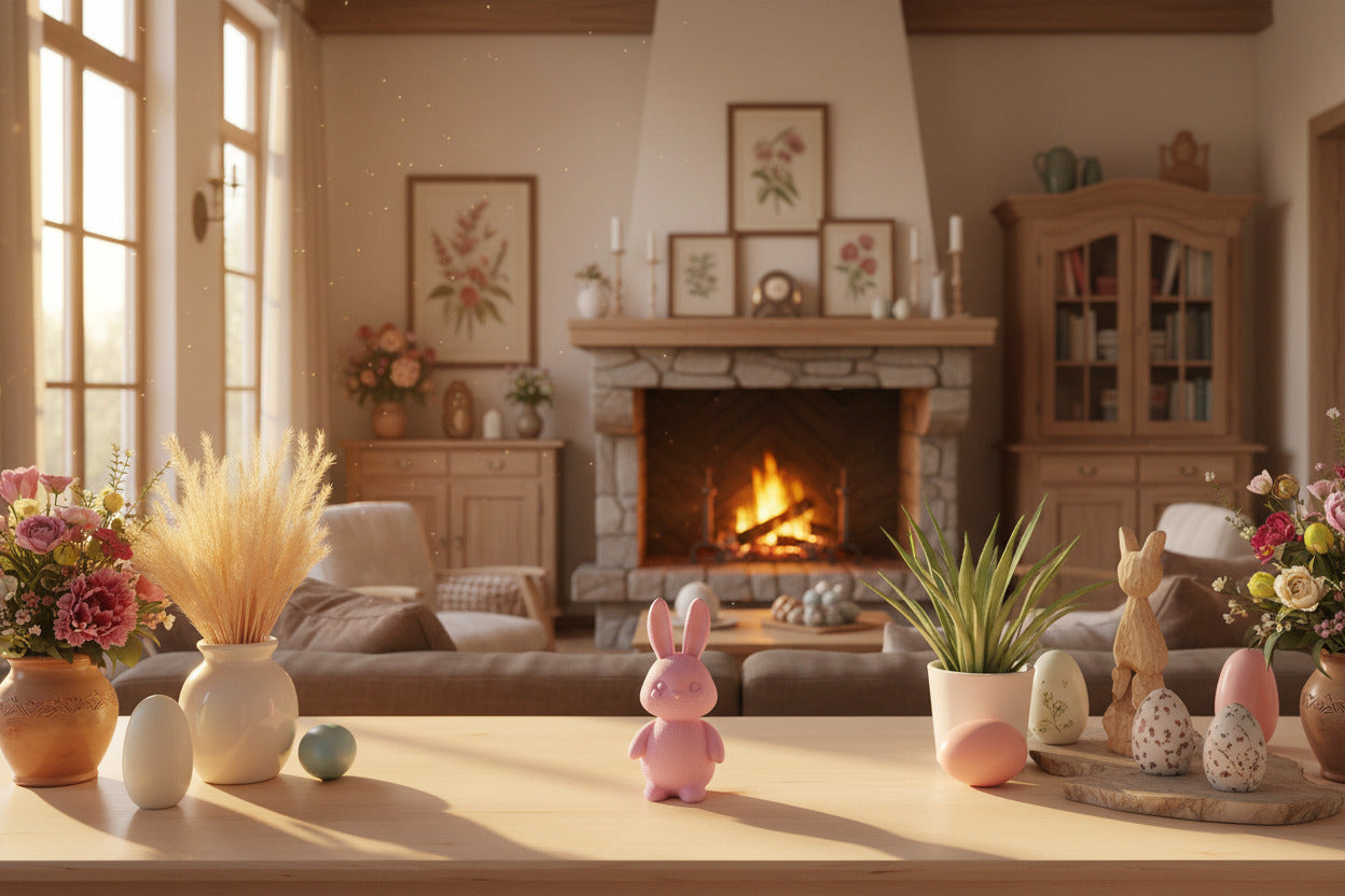 Moderne 3D gedruckte Osterhasen in Pastell – Stilvolle Frühlingsdeko