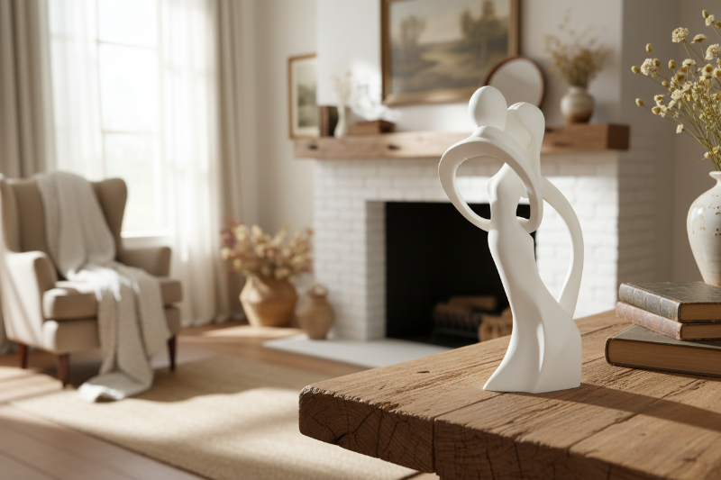 Skulptur eines romantischen Paares