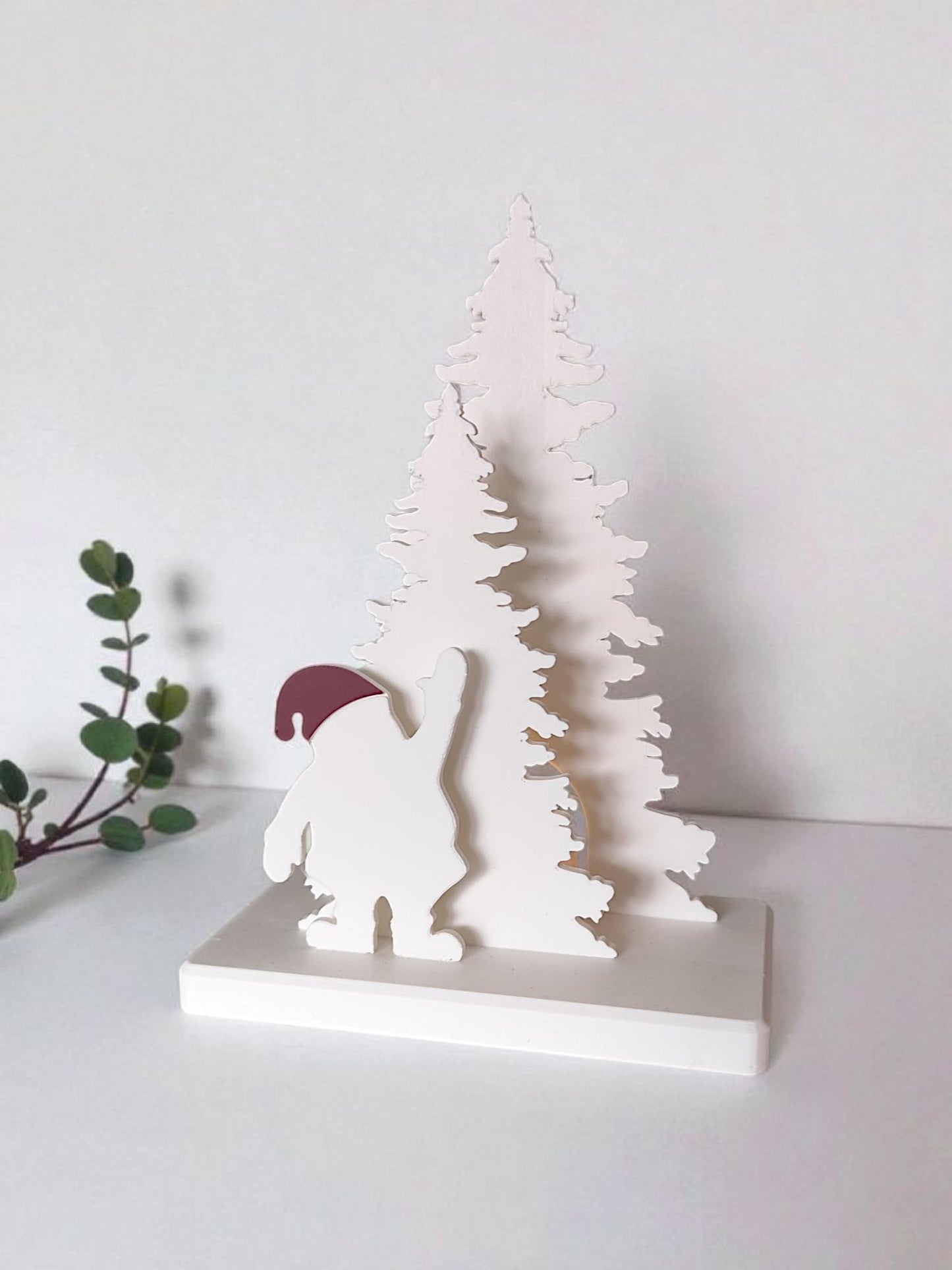 Minimalistische Weihnachtsdeko | Winter Dekoration | 3D gedruckter Hirsch od. Santa mit Tannenbaum |Skandinavischer Stil | Geschenkidee zu Weihnachten
