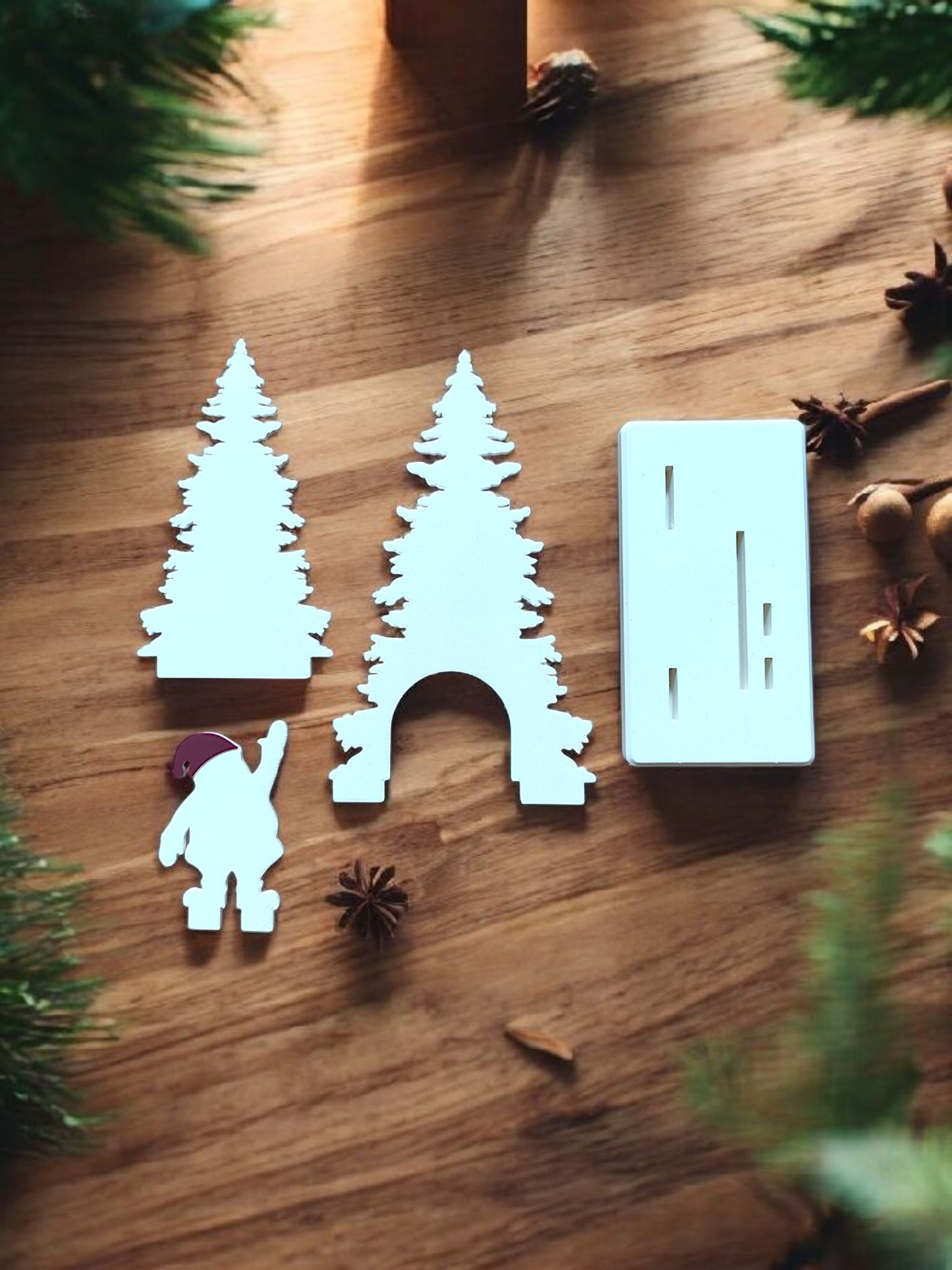 Minimalistische Weihnachtsdeko | Winter Dekoration | 3D gedruckter Hirsch od. Santa mit Tannenbaum |Skandinavischer Stil | Geschenkidee zu Weihnachten