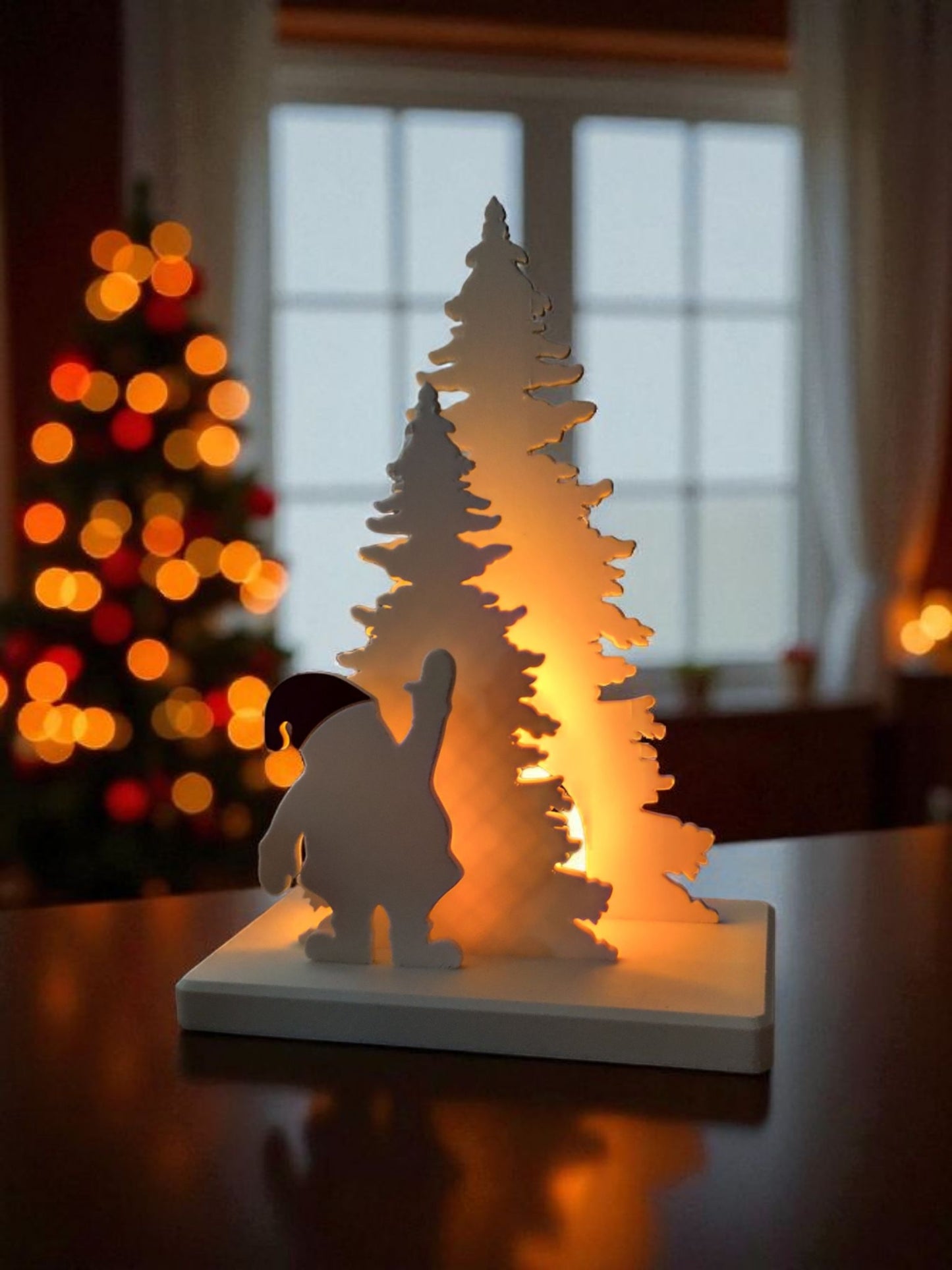 Minimalistische Weihnachtsdeko | Winter Dekoration | 3D gedruckter Hirsch od. Santa mit Tannenbaum |Skandinavischer Stil | Geschenkidee zu Weihnachten