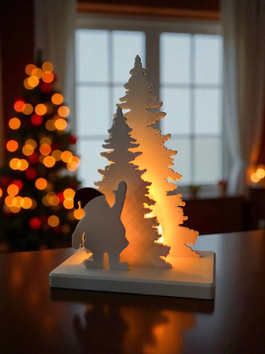 Minimalistische Weihnachtsdeko | Winter Dekoration | 3D gedruckter Hirsch od. Santa mit Tannenbaum |Skandinavischer Stil | Geschenkidee zu Weihnachten