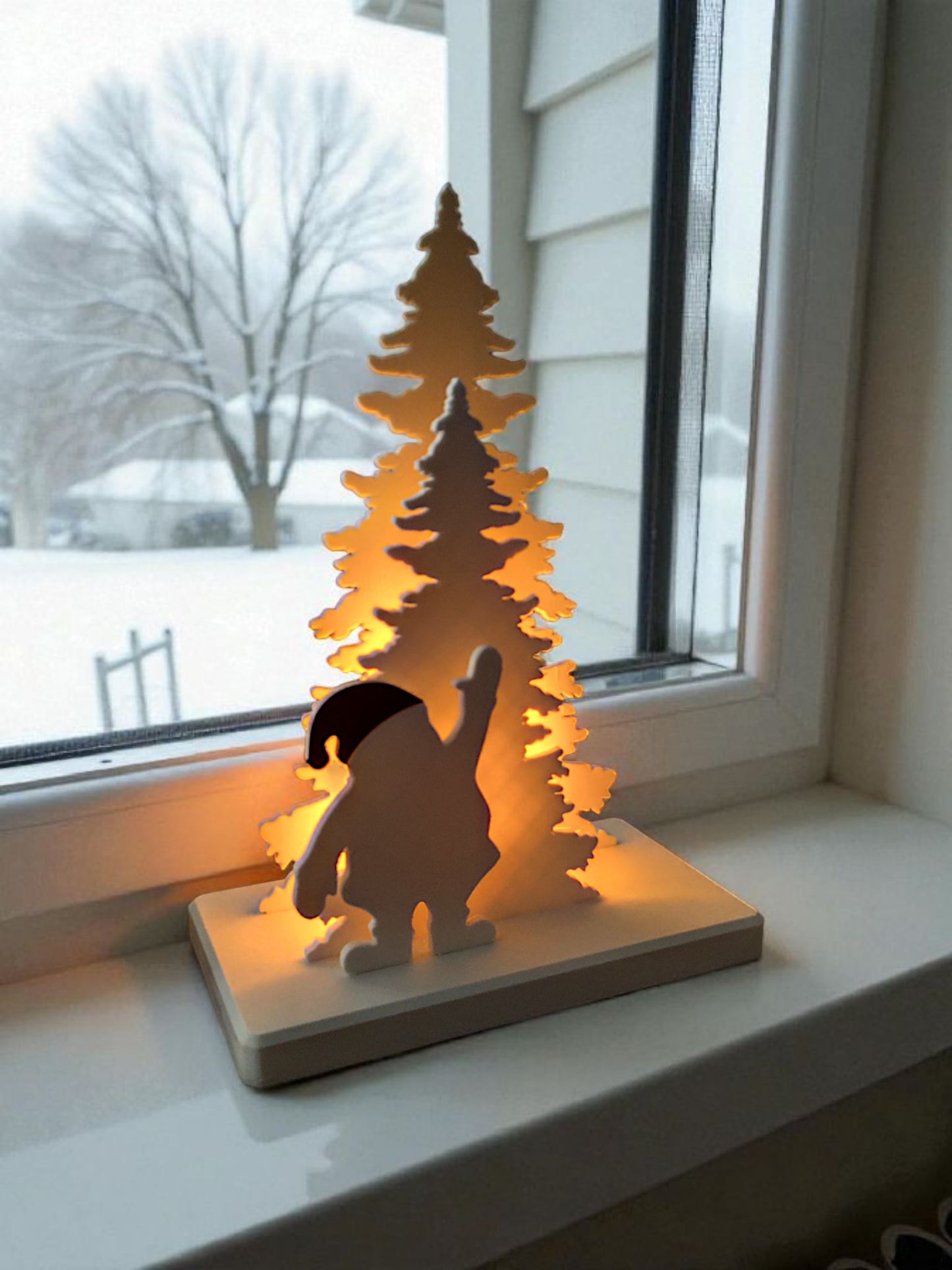 Minimalistische Weihnachtsdeko | Winter Dekoration | 3D gedruckter Hirsch od. Santa mit Tannenbaum |Skandinavischer Stil | Geschenkidee zu Weihnachten