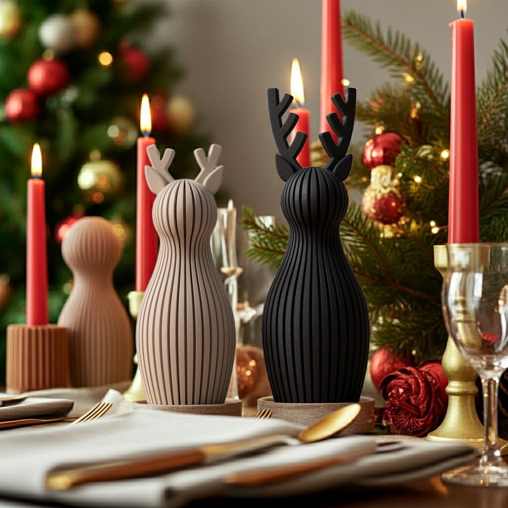 Deko-Rentiere – Minimalistische Weihnachtsdeko aus PLA | Skandinavische Winterdekoration | Modernes Geschenk | Handmade