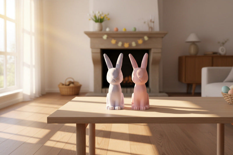 zwei Hasen Rosa+Lavendel